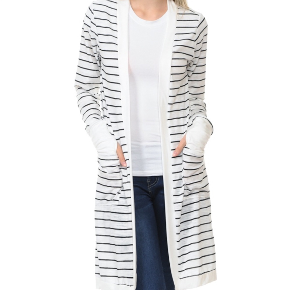 ❗️LAST ONE LARGE ❗️Open Cardigan with Thumb Hole - Picture 6 of 6